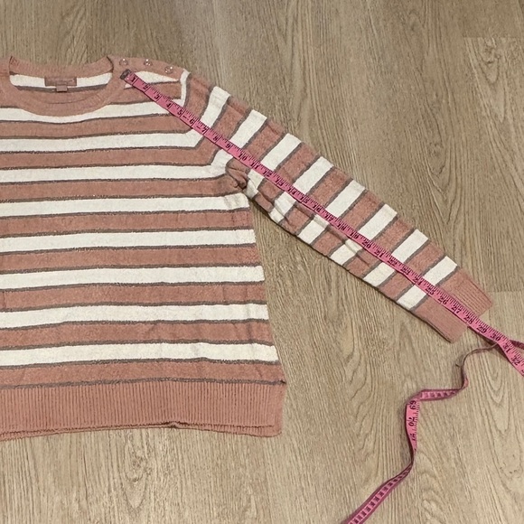 Barefoot Dreams Stripe Crew Neck Cozy Long Sleeve Pullover Sweater 1X - Picture 10 of 13